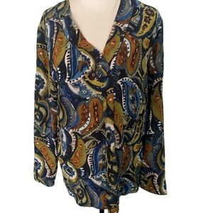 Lafayette 148 New York Silk Paisley blouse